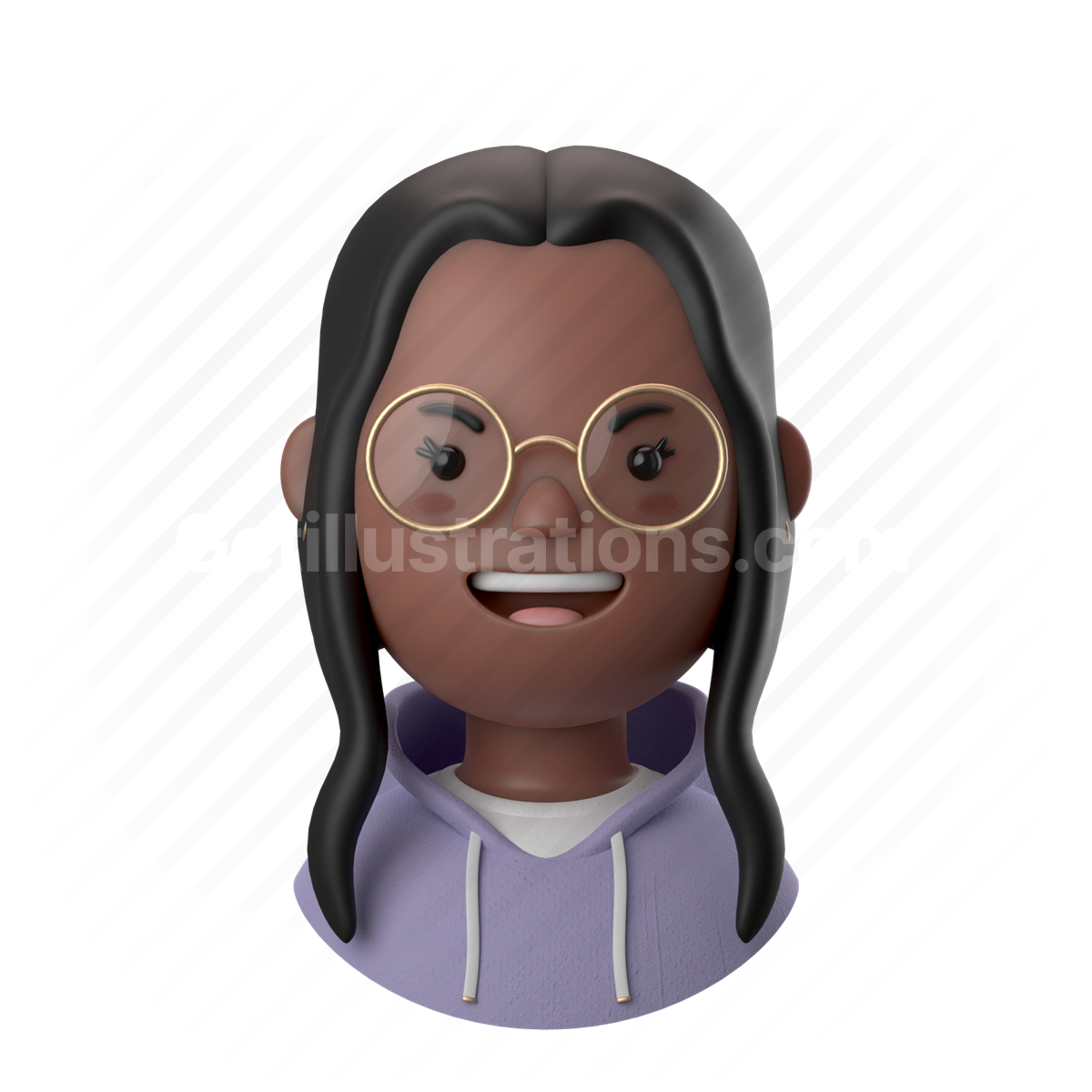 woman, female, person, people, african, round glasses, glasses, hoodie